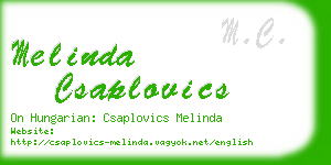 melinda csaplovics business card